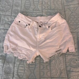 Aerie white jean shorts